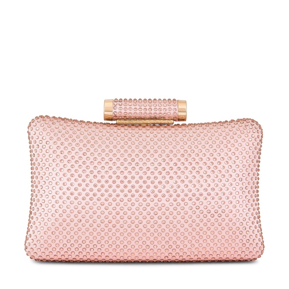 Rhianna hotfix clutch in blush